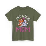 Cat And Dog Mom Pet Lover T-Shirt - Military Green