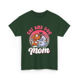 Cat And Dog Mom Pet Lover T-Shirt - Forest Green