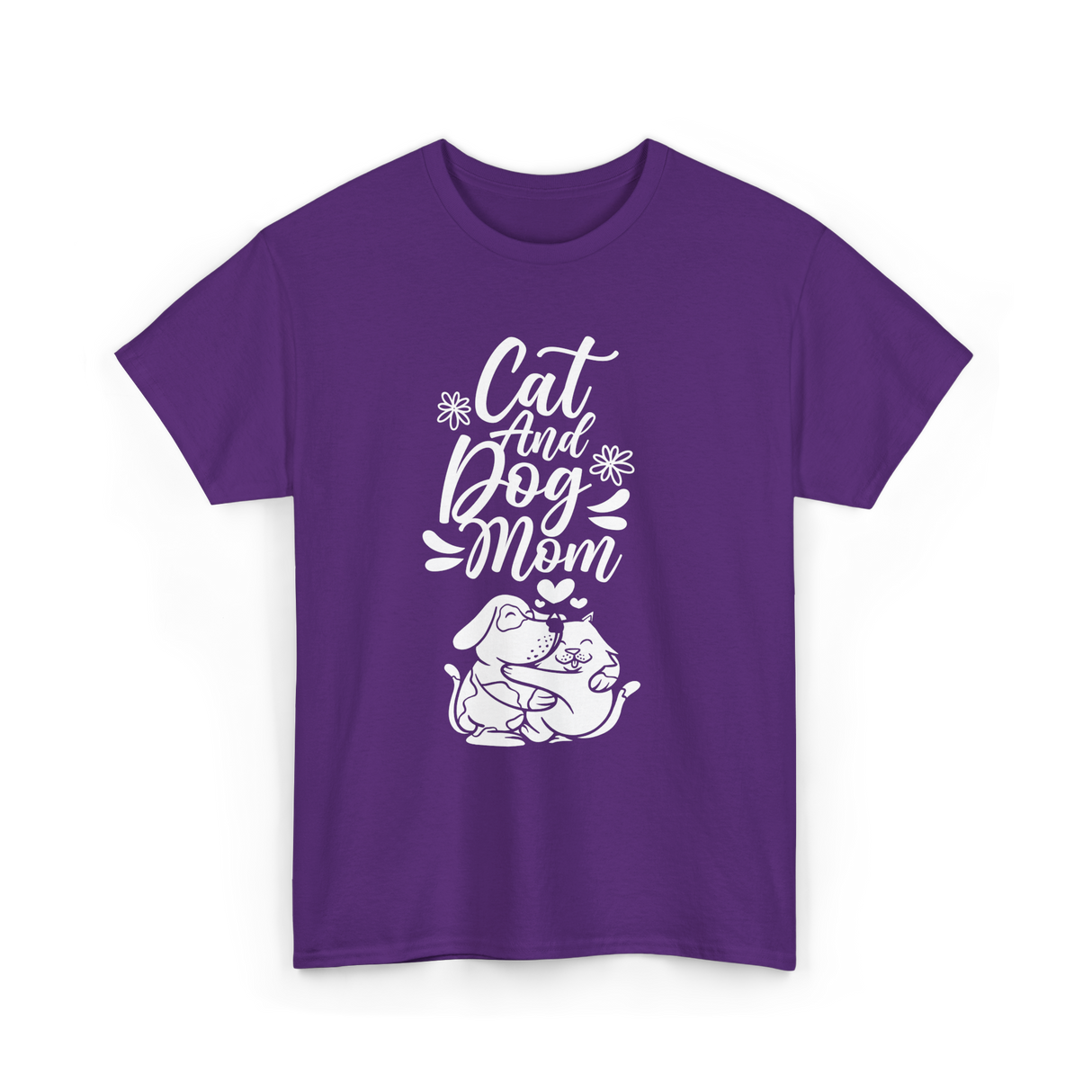 Cat And Dog Mom Pet Lover T-Shirt - Purple