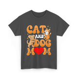 Cat and Dog Mom Pet Lover T-Shirt - Dark Heather