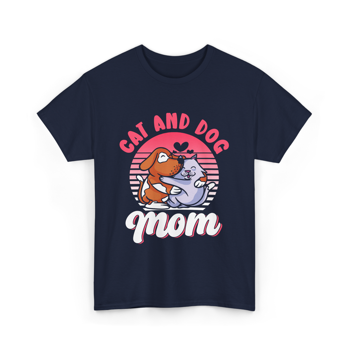 Cat And Dog Mom Pet Lover T-Shirt - Navy