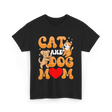 Cat and Dog Mom Pet Lover T-Shirt - Black