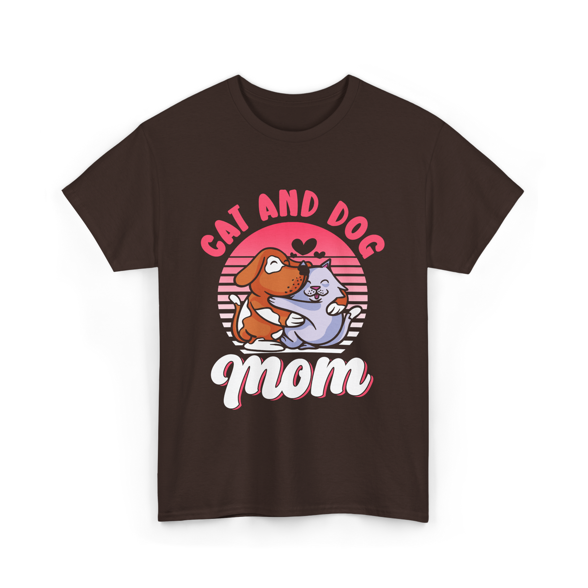 Cat And Dog Mom Pet Lover T-Shirt - Dark Chocolate