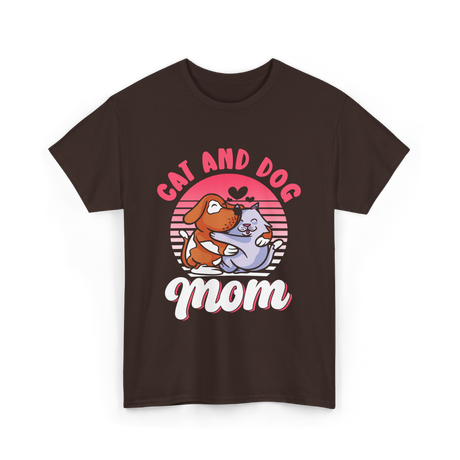 Cat And Dog Mom Pet Lover T-Shirt - Dark Chocolate