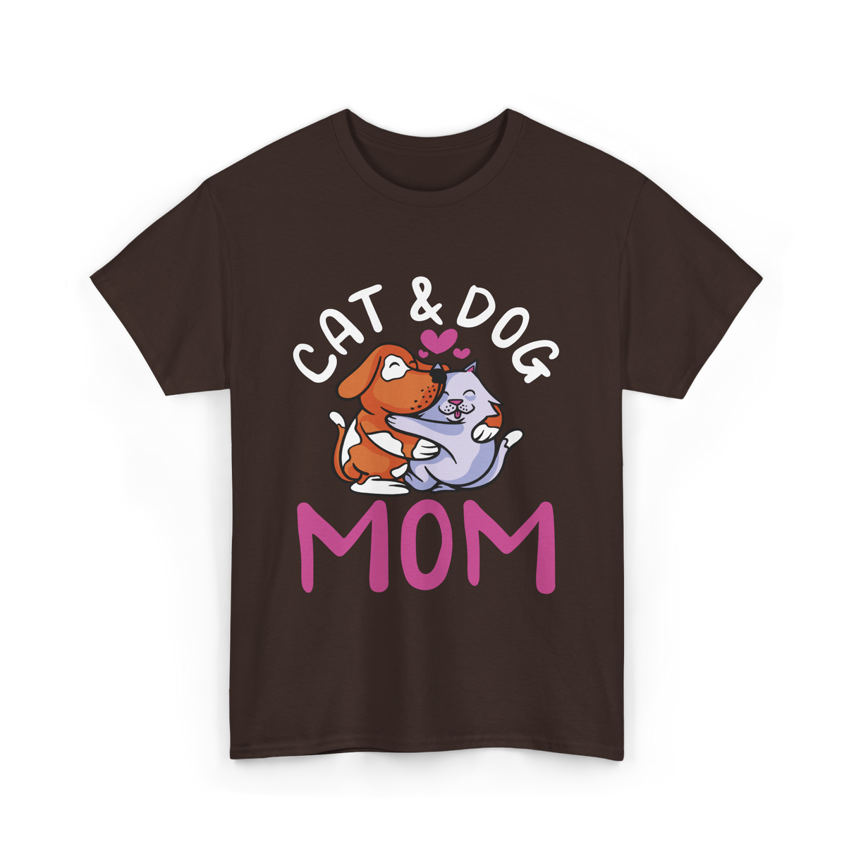 Cat And Dog Mom Pet Lover T-Shirt - Dark Chocolate