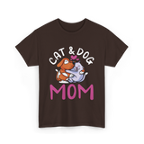 Cat And Dog Mom Pet Lover T-Shirt - Dark Chocolate