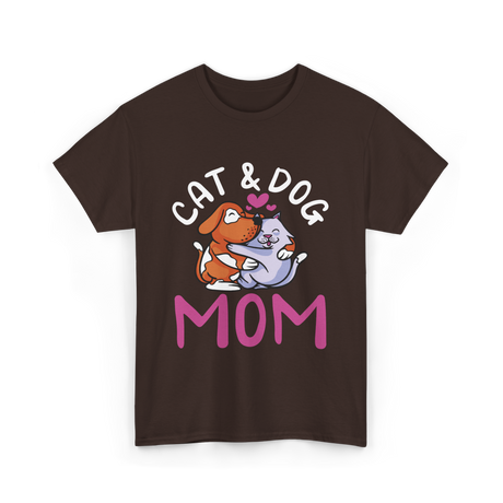 Cat And Dog Mom Pet Lover T-Shirt - Dark Chocolate