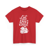 Cat And Dog Mom Pet Lover T-Shirt - Red