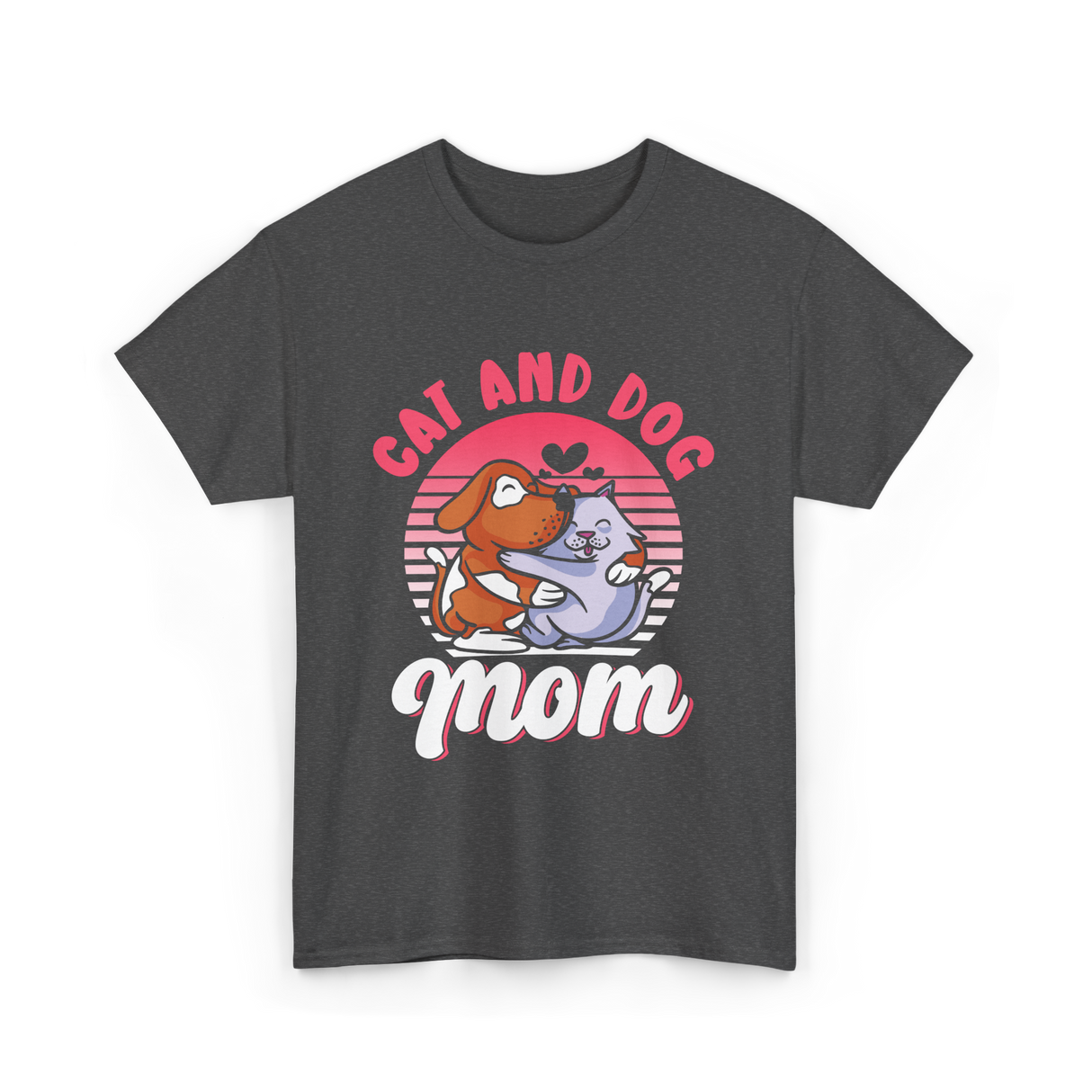 Cat And Dog Mom Pet Lover T-Shirt - Dark Heather