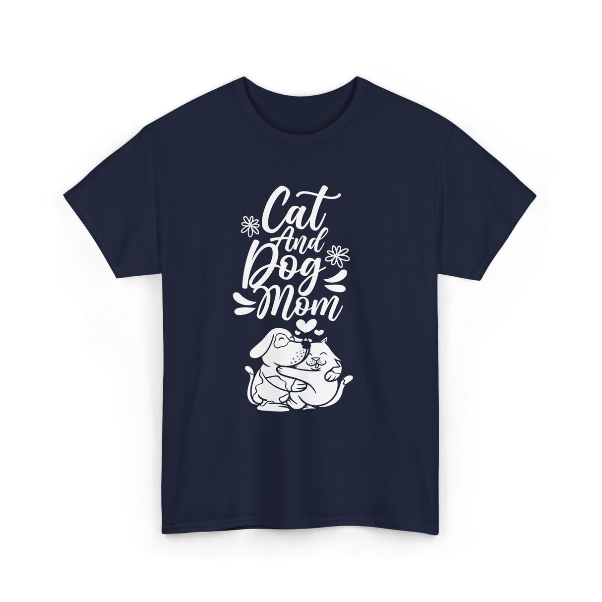 Cat And Dog Mom Pet Lover T-Shirt - Navy