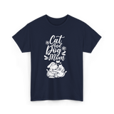 Cat And Dog Mom Pet Lover T-Shirt - Navy