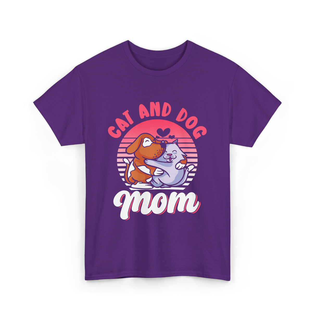 Cat And Dog Mom Pet Lover T-Shirt - Purple