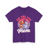 Cat And Dog Mom Pet Lover T-Shirt - Purple