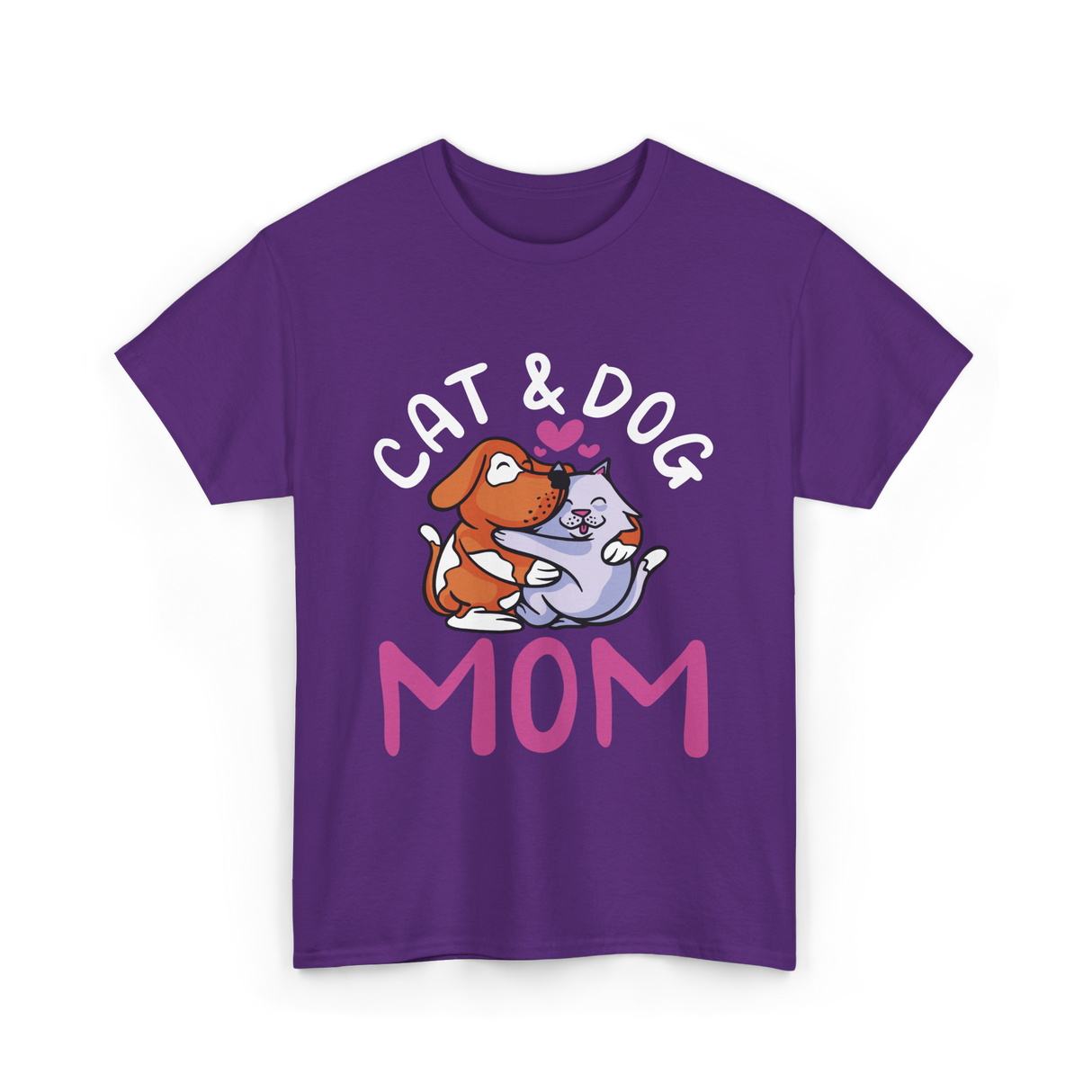 Cat And Dog Mom Pet Lover T-Shirt - Purple