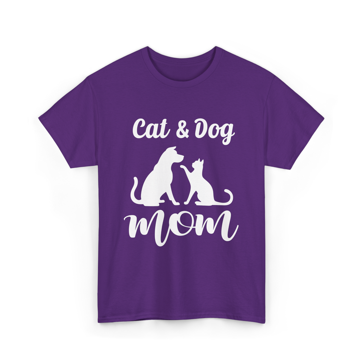 Cat and Dog Mom Pets Animals T-Shirt - Purple