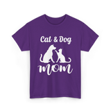 Cat and Dog Mom Pets Animals T-Shirt - Purple