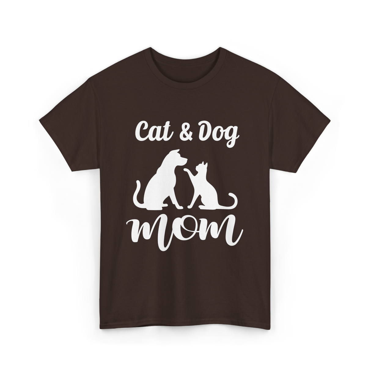 Cat and Dog Mom Pets Animals T-Shirt - Dark Chocolate