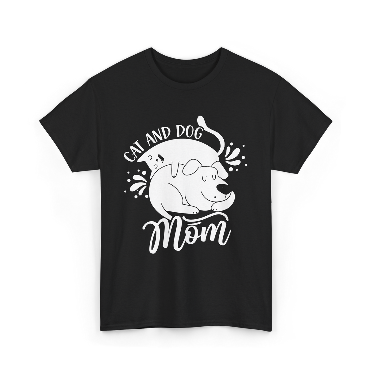 Cat And Dog Mom Pets T-Shirt - Black