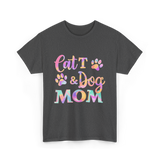 Cat and Dog Mom Pets T-Shirt - Dark Heather