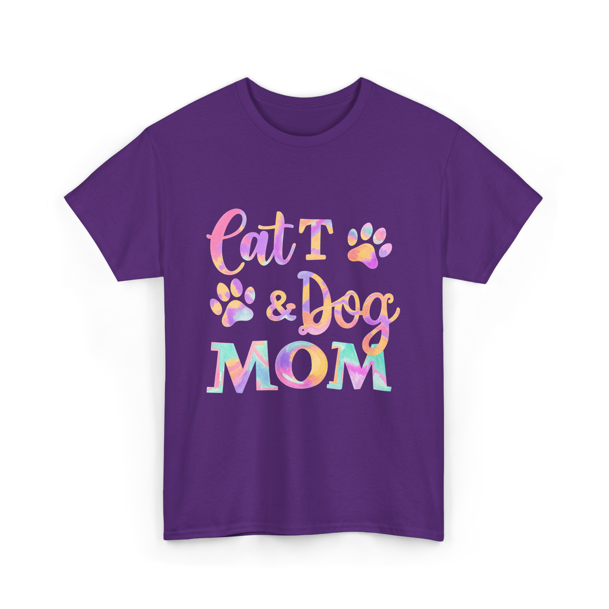 Cat and Dog Mom Pets T-Shirt - Purple