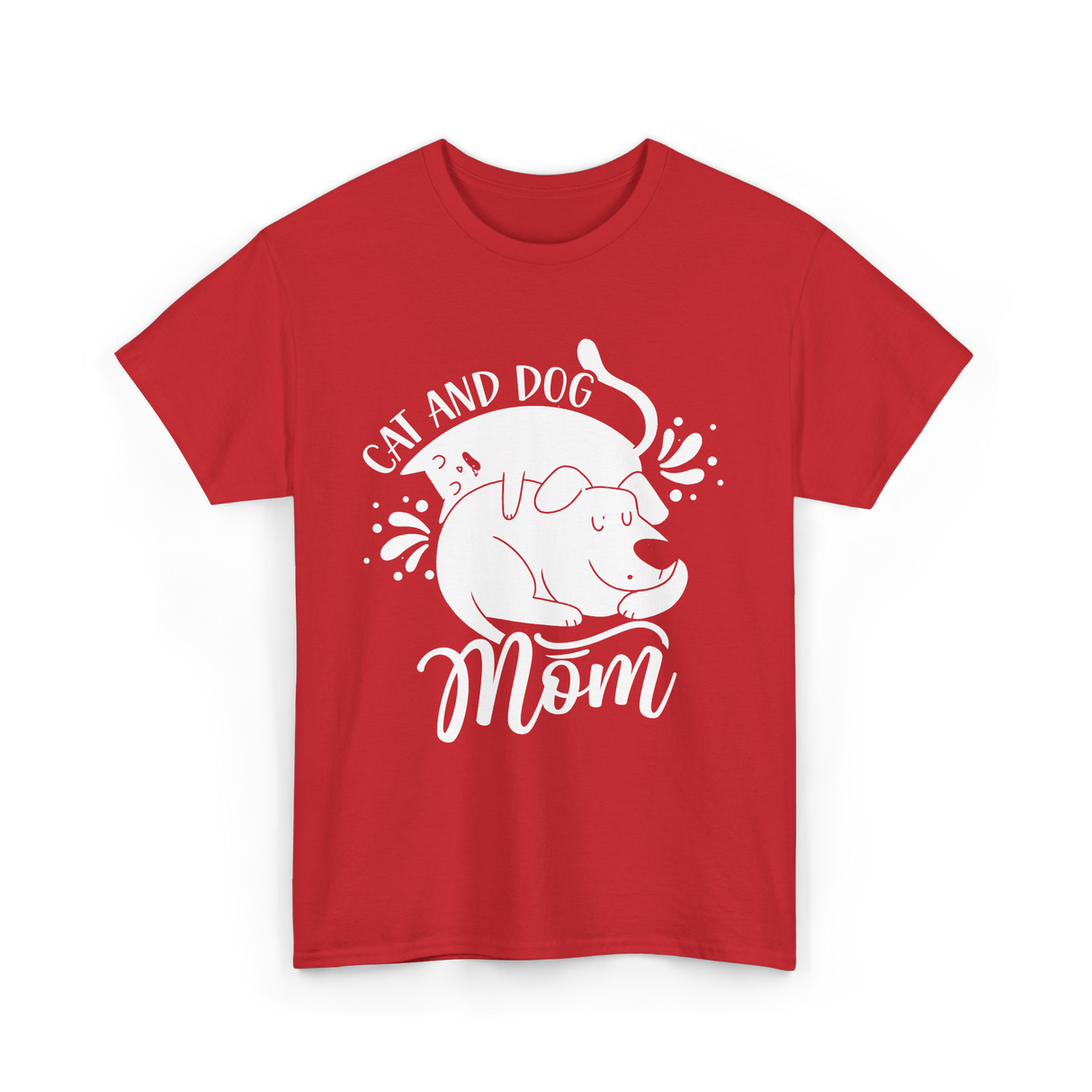 Cat And Dog Mom Pets T-Shirt - Red