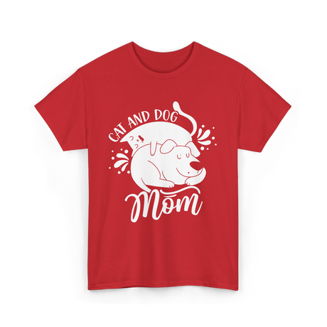 Cat And Dog Mom Pets T-Shirt - Red