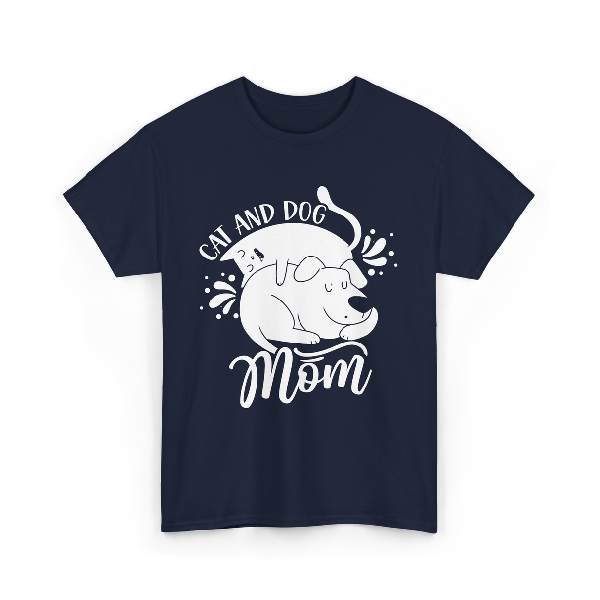 Cat And Dog Mom Pets T-Shirt - Navy