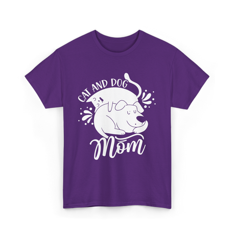 Cat And Dog Mom Pets T-Shirt - Purple