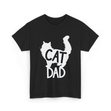 Cat Dad Kitty Father T-Shirt - Black