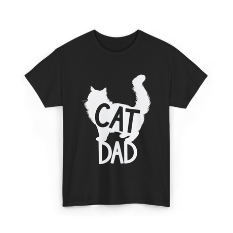 Cat Dad Kitty Father T-Shirt - Black