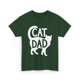 Cat Dad Kitty Father T-Shirt - Forest Green