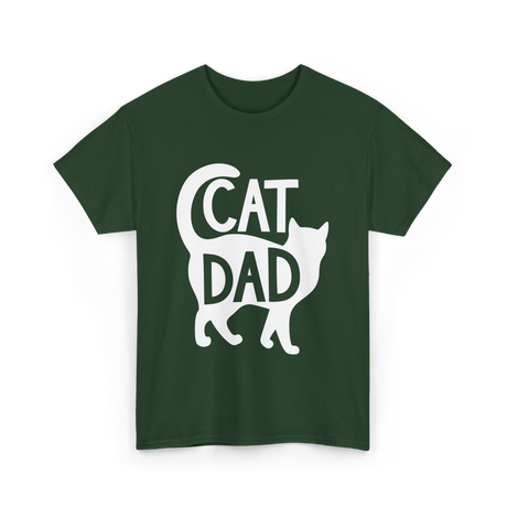 Cat Dad Kitty Father T-Shirt - Forest Green