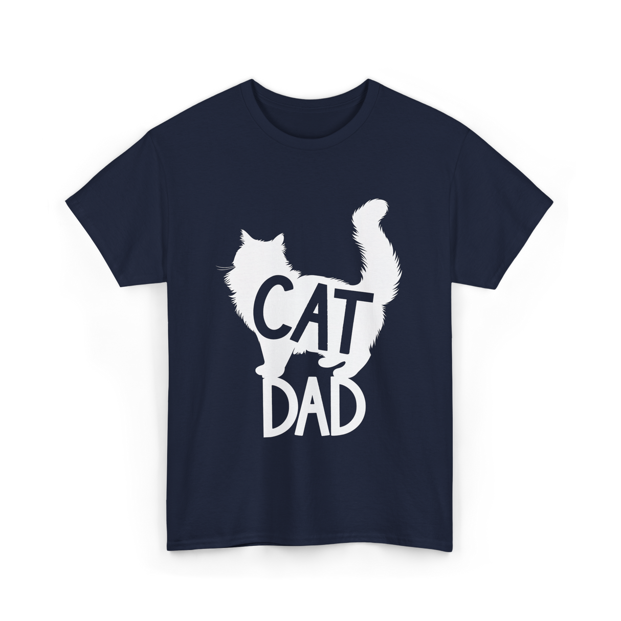 Cat Dad Kitty Father T-Shirt - Navy