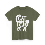 Cat Dad Kitty Father T-Shirt - Military Green