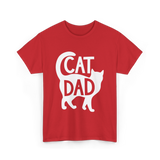 Cat Dad Kitty Father T-Shirt - Red