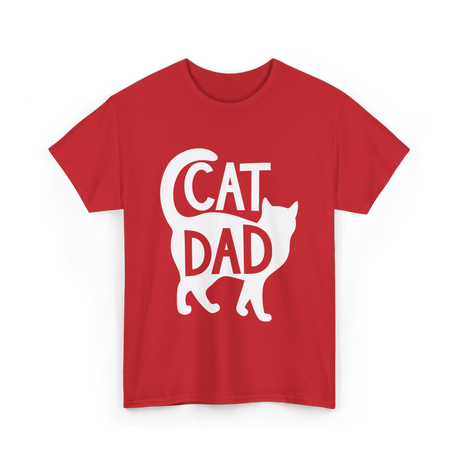 Cat Dad Kitty Father T-Shirt - Red