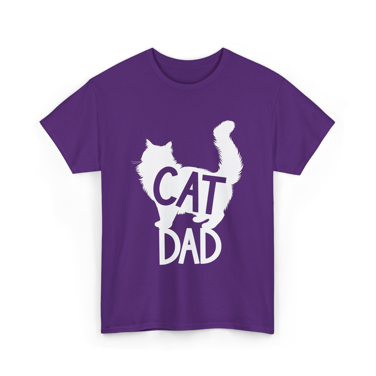 Cat Dad Kitty Father T-Shirt - Purple