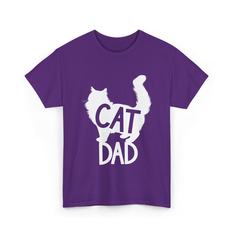 Cat Dad Kitty Father T-Shirt - Purple