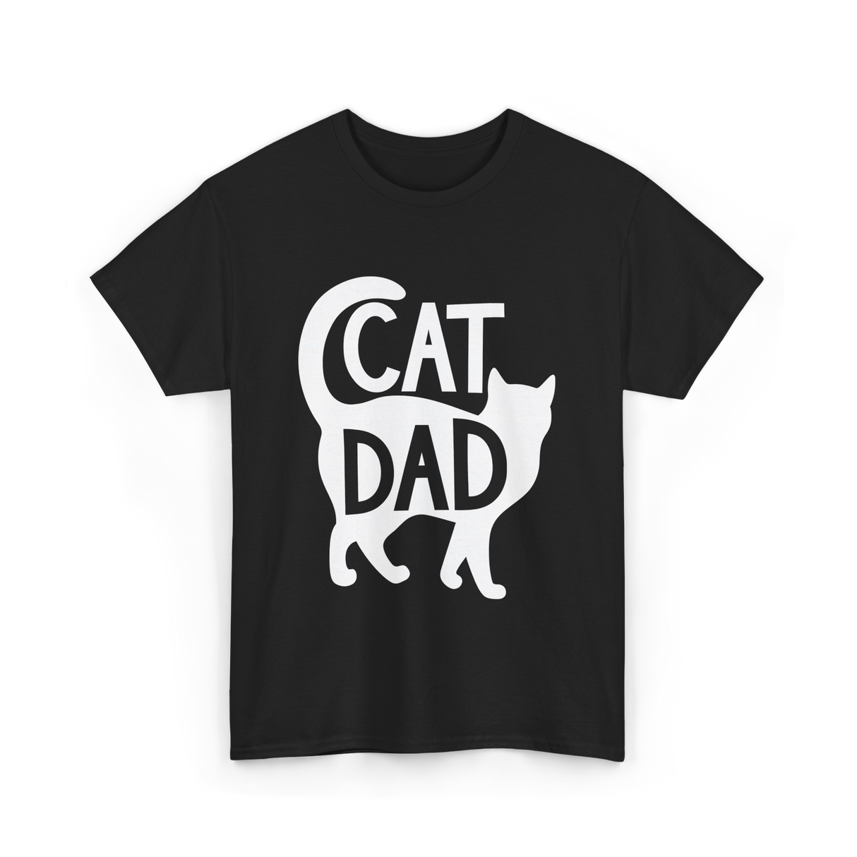 Cat Dad Kitty Father T-Shirt - Black