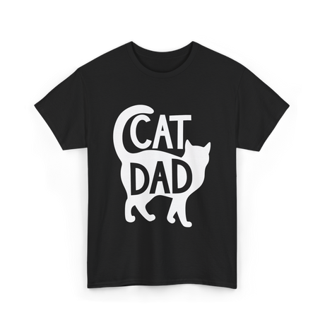 Cat Dad Kitty Father T-Shirt - Black