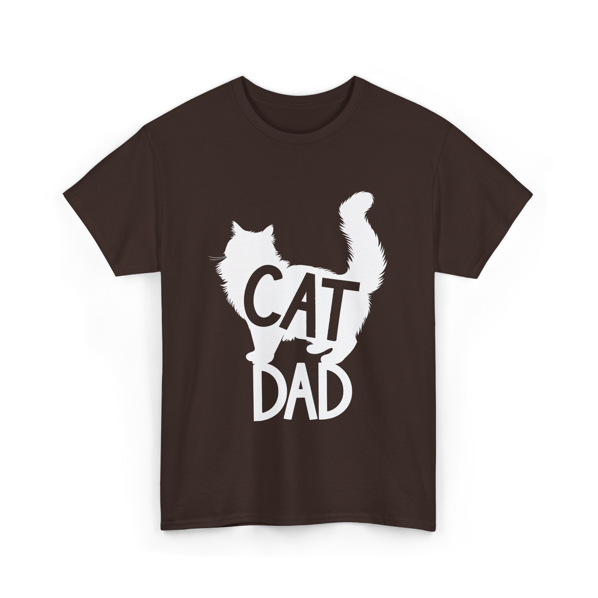 Cat Dad Kitty Father T-Shirt - Dark Chocolate