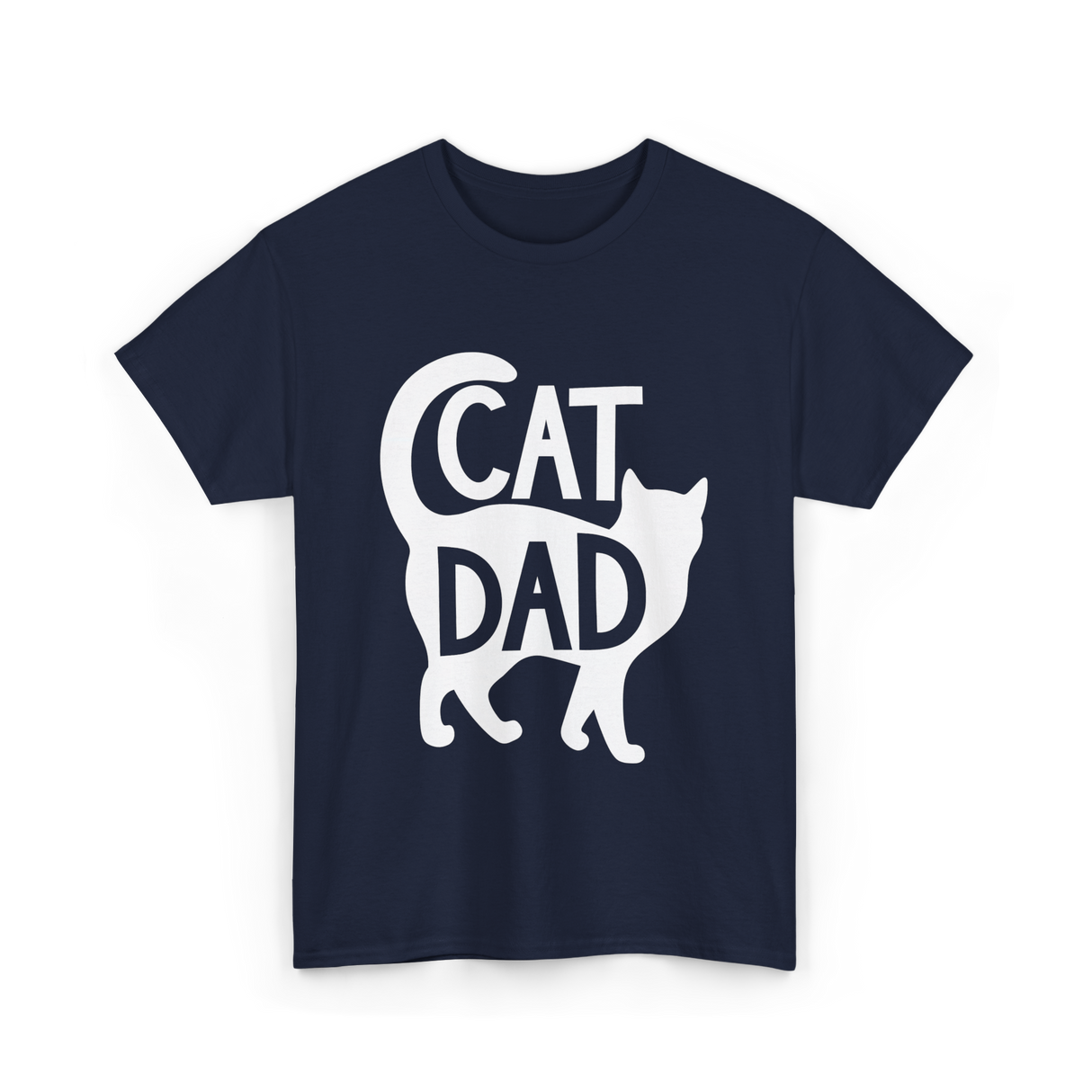 Cat Dad Kitty Father T-Shirt - Navy