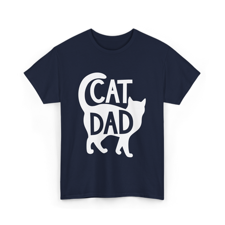 Cat Dad Kitty Father T-Shirt - Navy