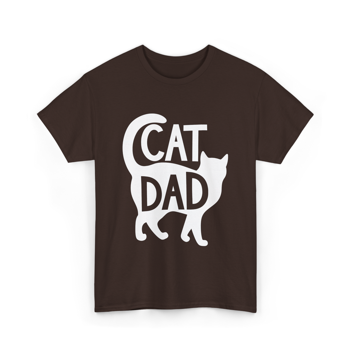 Cat Dad Kitty Father T-Shirt - Dark Chocolate