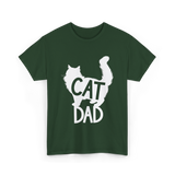 Cat Dad Kitty Father T-Shirt - Forest Green