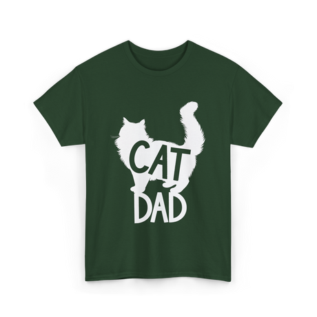 Cat Dad Kitty Father T-Shirt - Forest Green