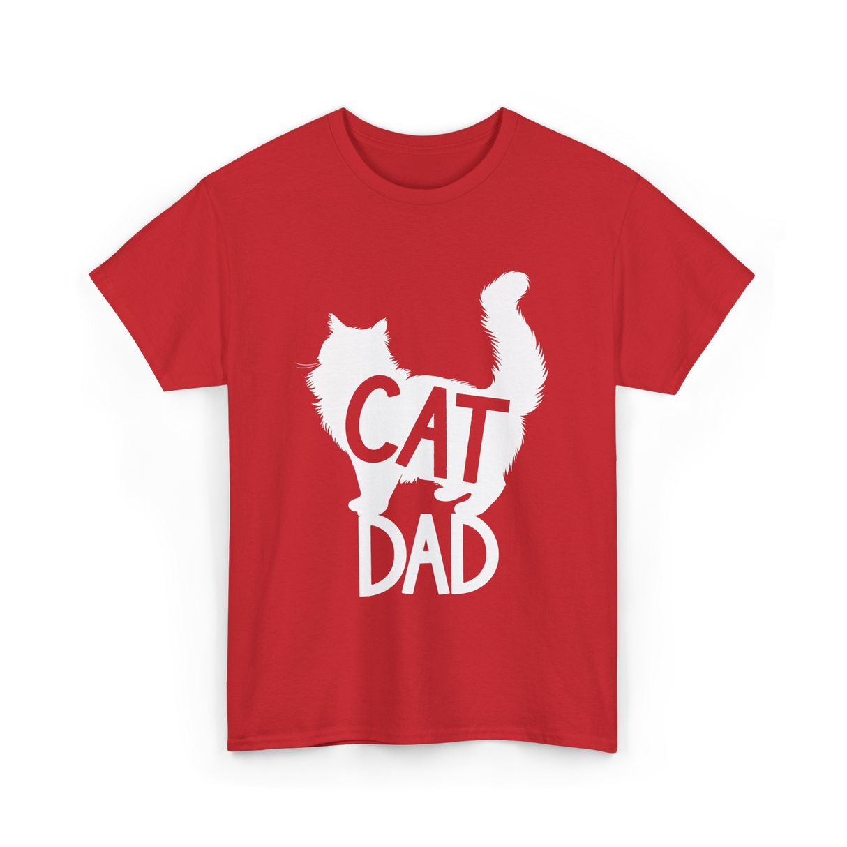 Cat Dad Kitty Father T-Shirt - Red