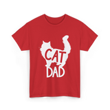 Cat Dad Kitty Father T-Shirt - Red