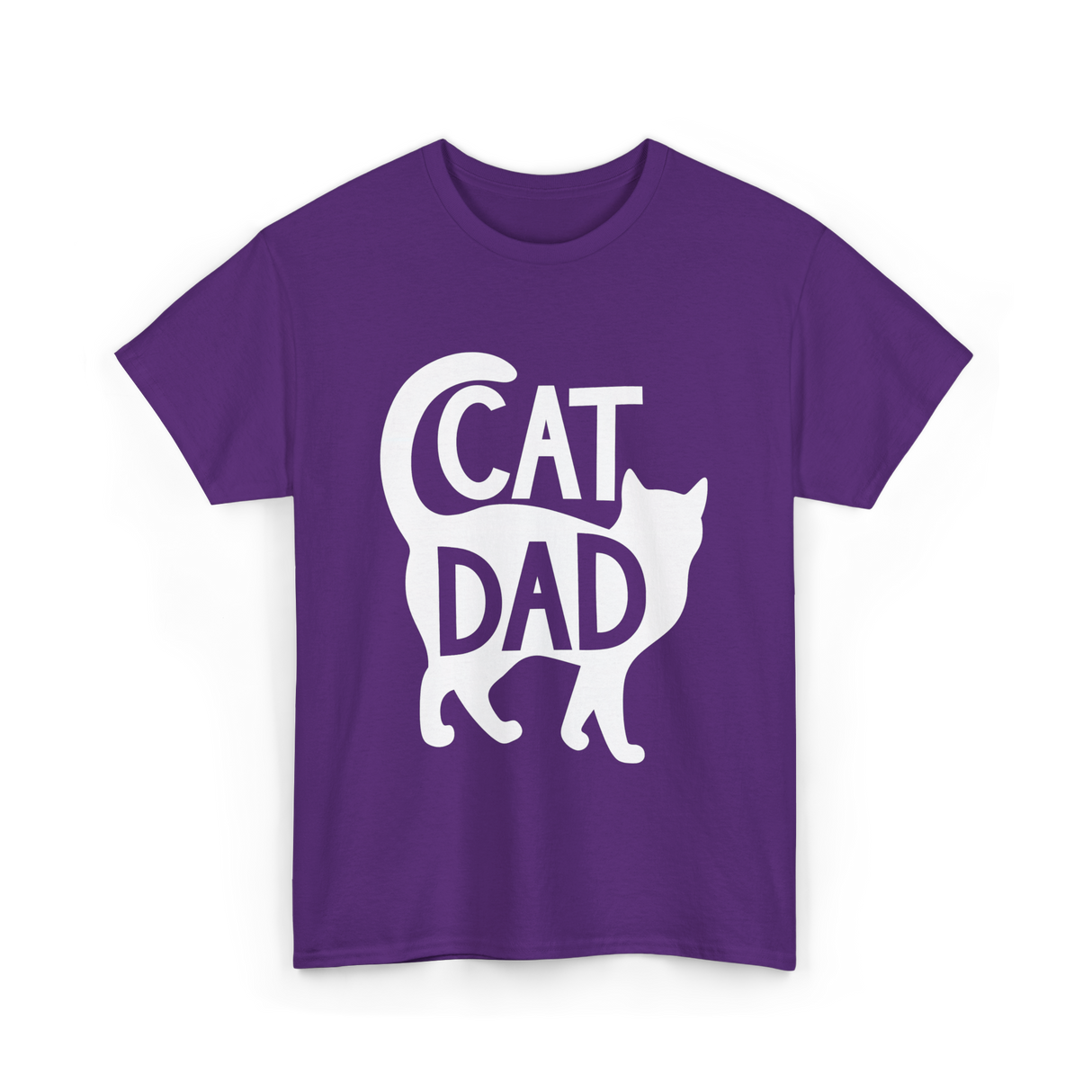 Cat Dad Kitty Father T-Shirt - Purple