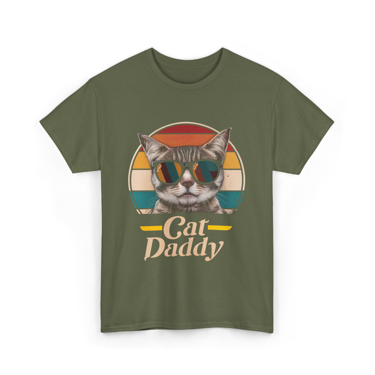 Cat Daddy Cats T-Shirt - Military Green